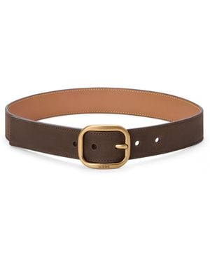 Loewe Leather Rounded-Rectangle Belt - Brown