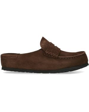 Birkenstock Suede Naples Wrapped Clogs - Brown