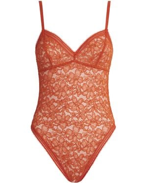 Wolford Lace Floral Bodysuit - Orange
