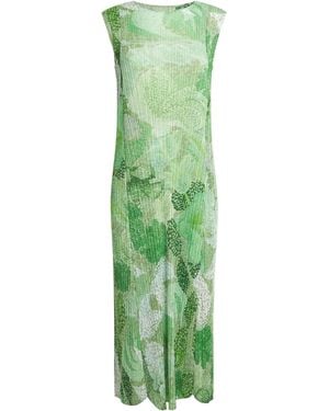 Pleats Please Issey Miyake Pleated Foggy Forest Midi Dress - Green