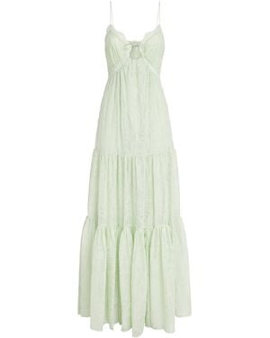 Alice + Olivia Lace-Trim Nicky Maxi Dress - White