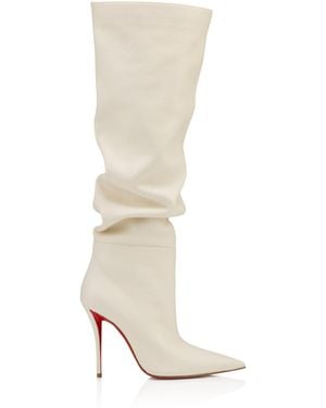 Christian Louboutin Zependris 100 Deer Leather Knee-High Boots - White