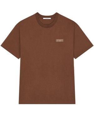 Givenchy Cotton Logo-Tab T-Shirt - Brown