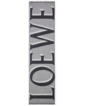 Loewe Cashmere-Wool Scarf - Grey