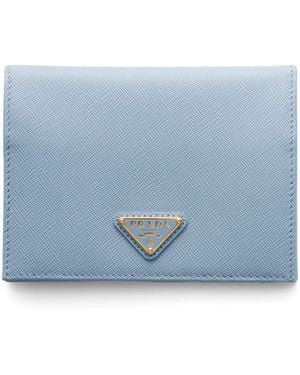 Prada Saffiano Leather Passport Holder - Blue