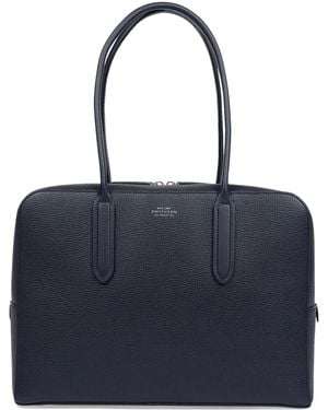 Smythson Grained Lytton Shoulder Bag - Blue