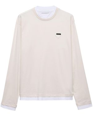Prada Cotton Long-Sleeve T-Shirt - White