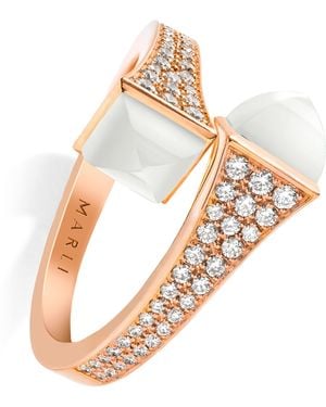 Marli New York Midi, Diamond And Agate Cleo Ring - Metallic