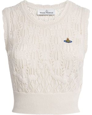 Vivienne Westwood Organic Cotton Crochet Ella Top - White