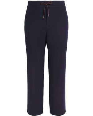 Colombo Wool Drawstring Joggers - Blue