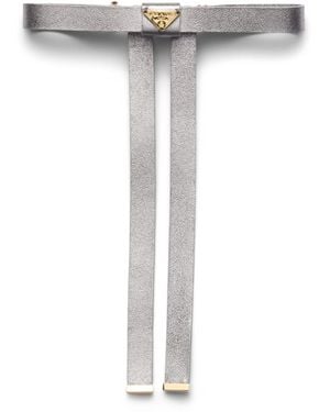 Prada Nappa Leather Bow Hair Clip - White