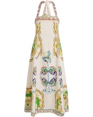 Lug Von Siga Linen Fiorenza Midi Dress - Metallic