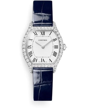 Cartier Small And Diamond Tortue Watch - Blue