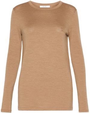 Max Mara Stretch-Virgin Wool Sweater - Natural
