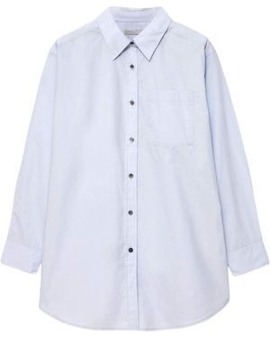 AllSaints Organic Cotton Kaia Oversized Shirt - Blue