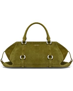 McQueen Suede Farringdon Top-Handle Bag - Green