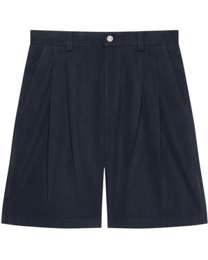 Givenchy Cotton Pleated Shorts - Blue