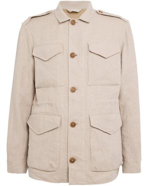 Polo Ralph Lauren Linen Herringbone Field Jacket - Natural