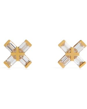 Eva Fehren And Diamond Exploding X Stud Earrings - Metallic