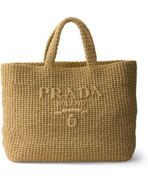 Prada Large Crochet Tote Bag - Metallic