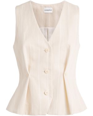 Claudie Pierlot Pleated Stripe Waistcoat - Natural