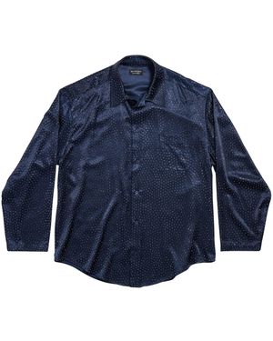 Balenciaga Satin Crystal-Embellished Shirt - Blue