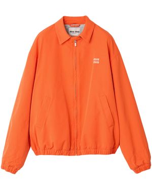 Miu Miu Cotton Poplin Blouson Jacket - Orange