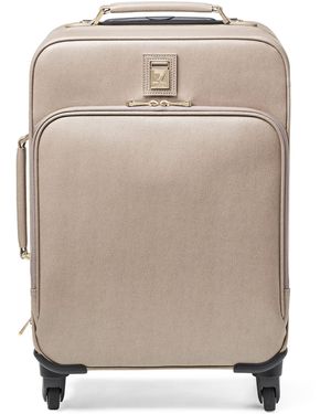 Aspinal of London Leather Cabin Suitcase - Grey
