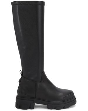 Kurt Geiger Leather Stomp Sock Knee-High Boots 50 - Black
