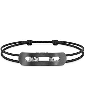 Messika Move Titanium Graphite Titanium And Diamond Large Cord Bracelet - Black