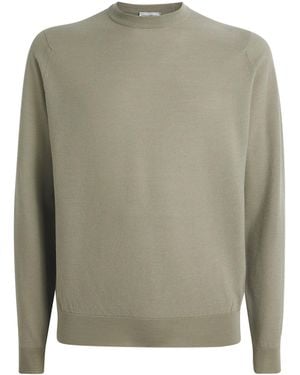 John Smedley Merino Wool Textured Jumper - Green