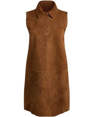 FRAME Suede City Shift Dress - Brown