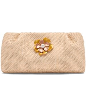 Malone Souliers Raffia-Leather Vittoria Clutch Bag - Natural