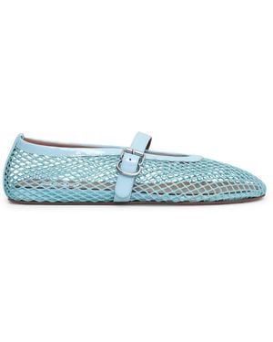 Alaïa Leather-mesh Ballet Flats - Blue