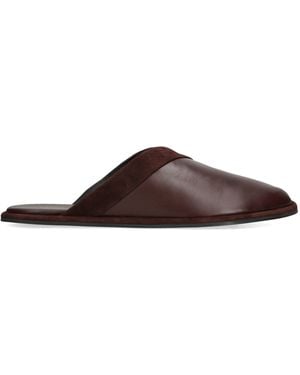 Neous Leather Atik Slides - Brown