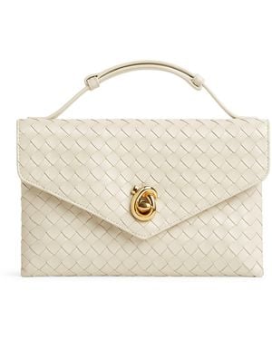 Bottega Veneta Leather Knot Lock Top-Handle Bag - Metallic