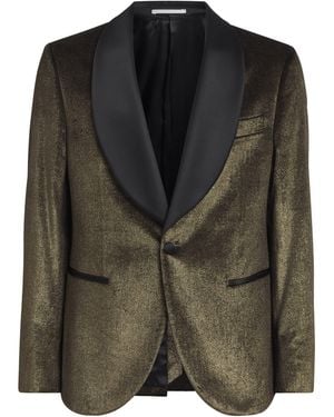 Pal Zileri Cotton Glitter Tuxedo Jacket - Green