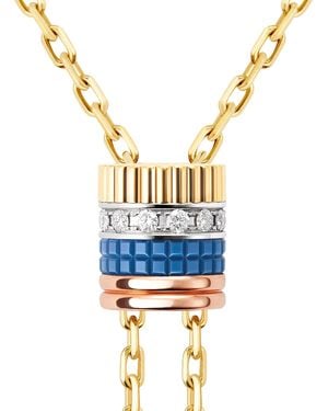 Boucheron Mixed And Diamond Quatre Edition Necklace - Blue