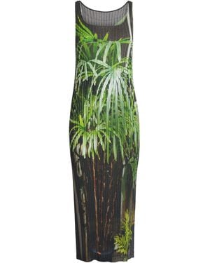 Issey Miyake Urban Jungle Pleats Midi Dress - Green