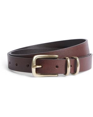 MOLEBO Leather Double-Loop Western Belt - Brown
