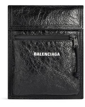 Balenciaga Explorer Small Pouch With Strap in Black for Men Balenciaga Explorer Small Pouch With Strap in Black for Men