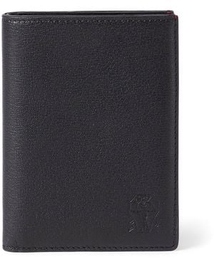 Brunello Cucinelli Leather Capretta Passport Holder - Black