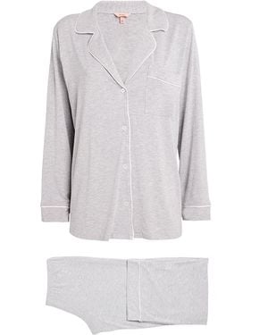 Eberjey Gisele Long Piped Pyjama Set - Grey