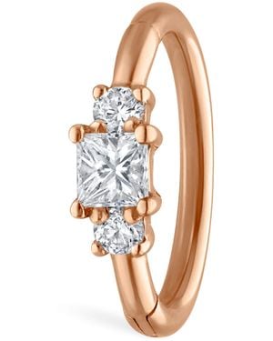 Maria Tash Diamond Princess Single Hoop Earring - White