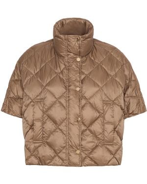 Max Mara Short-Sleeve Quilted Jacket - Brown