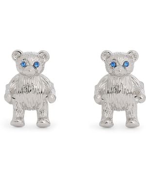Tateossian Palladium-Plated Teddy Bear Cufflinks - White