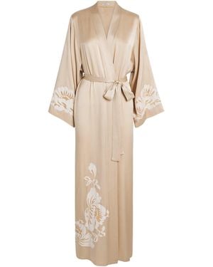 Bocan Satin Embellished Dalia Robe - Natural