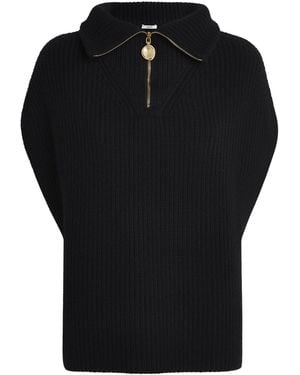 JOSEPH Cashmere-Blend Ribbed Raffet Sweater - Black