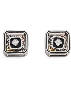 Tateossian Metal Quadrato Gear Cufflinks - Black