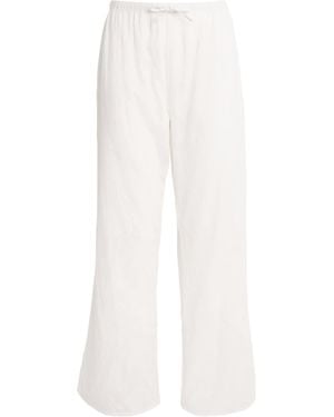 Desmond & Dempsey Floral Jacquard Pyjama Pants - White